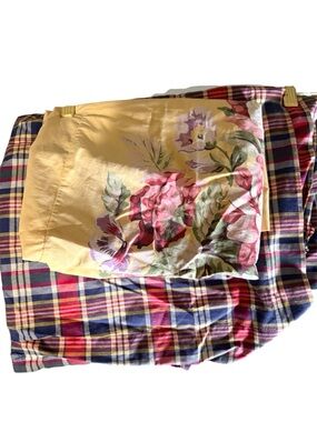Ralph Lauren Vintage Garrison Madris  2 & 1 KATHLEEN YELLOW...- pillow shams